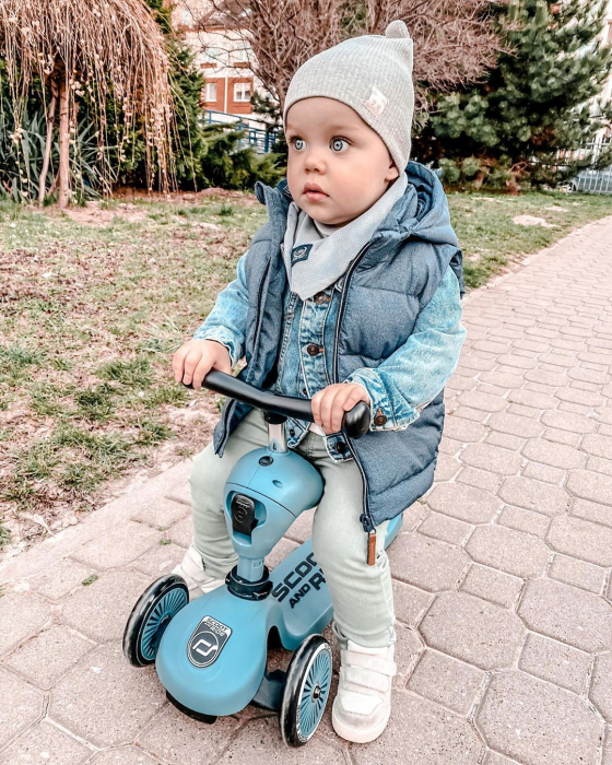 Trotineta copii cu sezut, transformabila 2in1, HighwayKick 1 Steel, 1-5 ani, pana la 50 kg, Scoot & Ride [20]