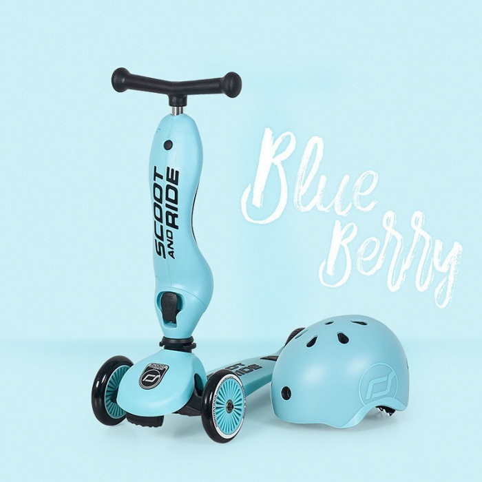 Trotineta copii cu sezut, transformabila 2in1, HighwayKick 1 Blueberry, 1-5 ani, pana la 50 kg, Scoot & Ride [10]