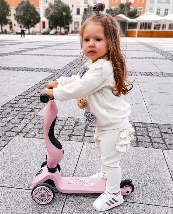 Trotineta copii cu sezut, transformabila 2in1, HighwayKick 1 Rose, 1-5 ani, pana la 50 kg, Scoot & Ride [14]