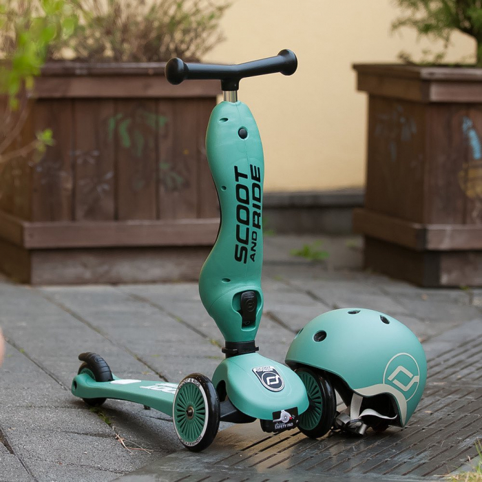 Trotineta copii cu sezut, transformabila 2in1, HighwayKick 1 Forest, 1-5 ani, pana la 50 kg, Scoot & Ride [7]