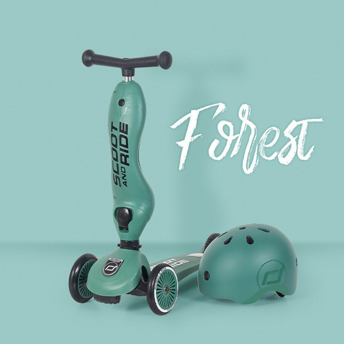 Trotineta copii cu sezut, transformabila 2in1, HighwayKick 1 Forest, 1-5 ani, pana la 50 kg, Scoot & Ride [6]