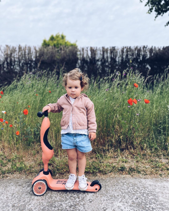 Trotineta copii cu sezut, transformabila 2in1, HighwayKick 1 Peach, 1-5 ani, pana la 50 kg, Scoot & Ride [15]