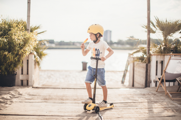 SCOOT AND RIDE - Trotineta HighwayKick 3 Pliabila, 3-6 ani, Lemon, roti luminoase [10]