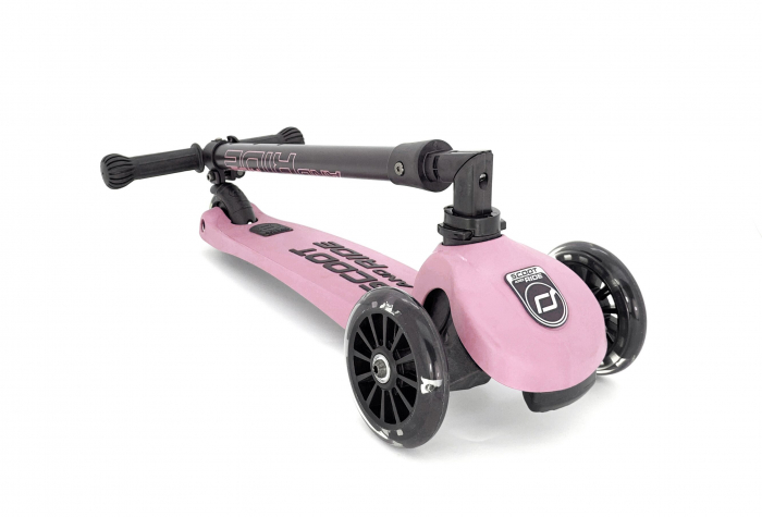 SCOOT AND RIDE - Trotineta HighwayKick 3 Pliabila, 3-6 ani, Rose, roti luminoase [5]
