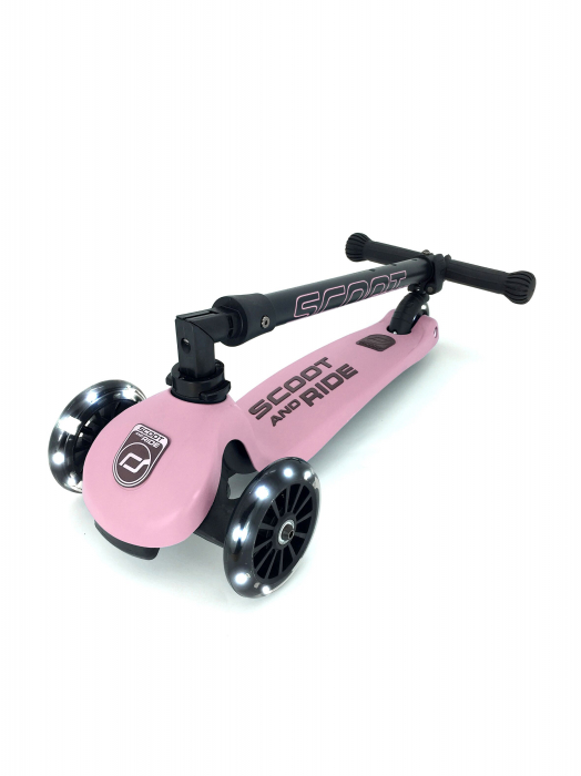 SCOOT AND RIDE - Trotineta HighwayKick 3 Pliabila, 3-6 ani, Rose, roti luminoase [3]