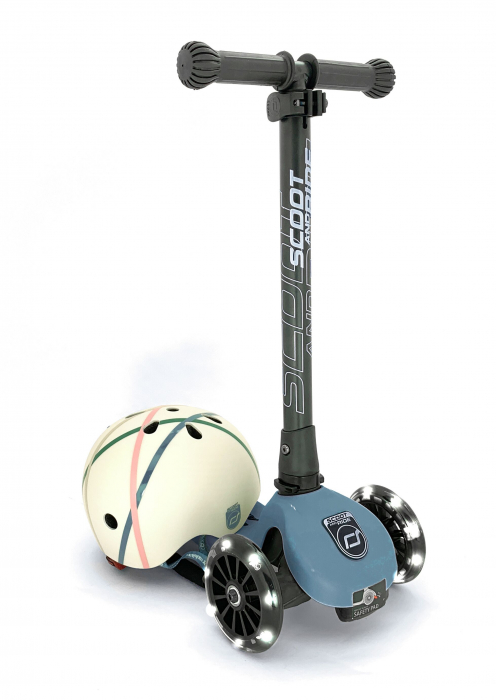 SCOOT AND RIDE - Trotineta HighwayKick 3 Pliabila, 3-6 ani, Steel, roti luminoase [8]
