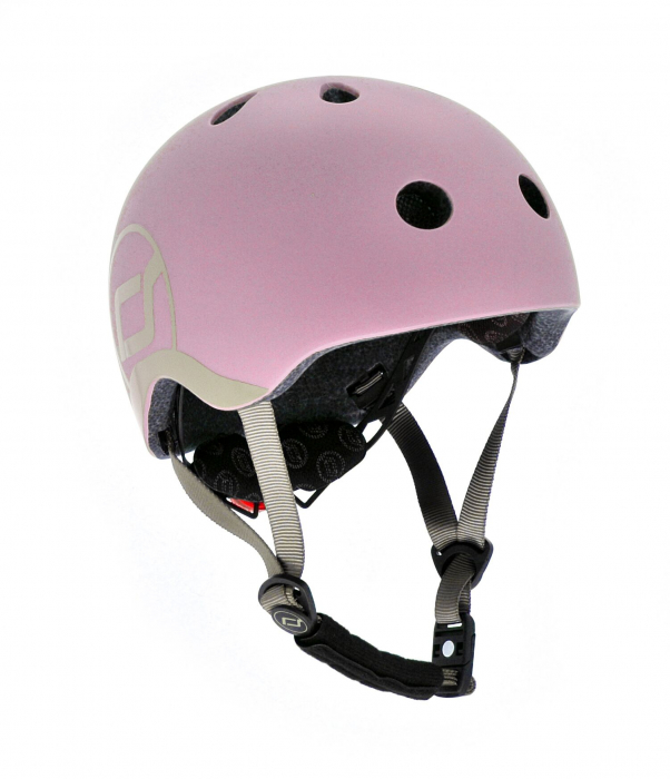 Casca de protectie pentru copii, sistem de reglare magnetic cu led, XXS-S, 45-51 cm, 1 an+, Rose, Scoot & Ride [13]