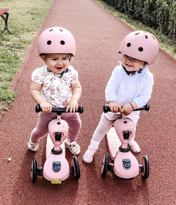 Casca de protectie pentru copii, sistem de reglare magnetic cu led, XXS-S, 45-51 cm, 1 an+, Rose, Scoot & Ride [26]