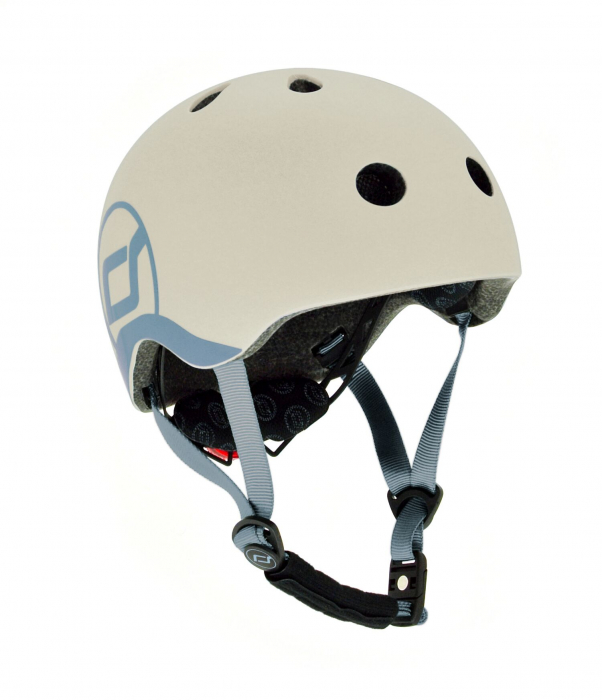 Casca de protectie pentru copii, sistem de reglare magnetic cu led, XXS-S, 45-51 cm, 1 an+, Ash, Scoot & Ride [10]
