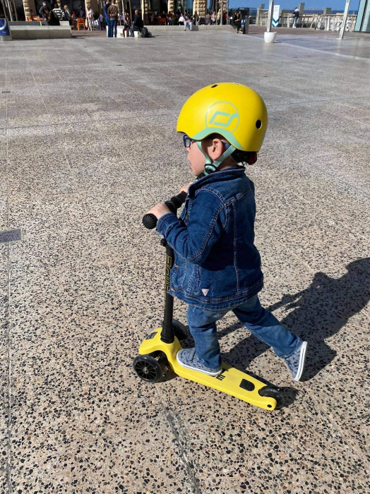 Casca de protectie pentru copii, sistem de reglare magnetic cu led, XXS-S, 45-51 cm, 1 an+, Lemon, Scoot & Ride [21]
