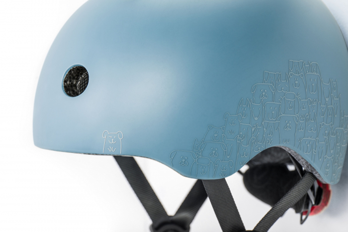 Casca de protectie pentru copii, sistem de reglare magnetic cu led, cu banda reflectorizanta, XXS-S, 45-51 cm, 1 an+, Steel, Scoot & Ride [10]