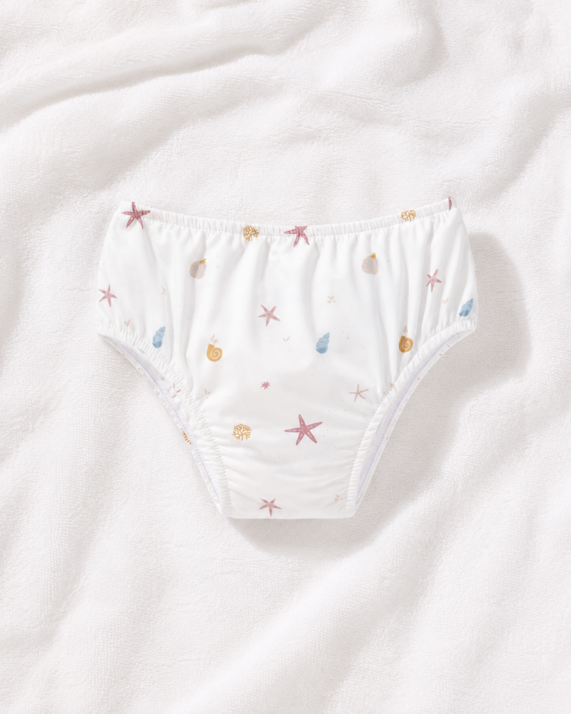 Scutec de Înot Refolosibil cu Protecție UV UPF 50+ Sea Wonders – Impermeabil, Anti-Scurgere, Print Scoici și Stele de Mare | 6-12 Luni (72 cm) [3]