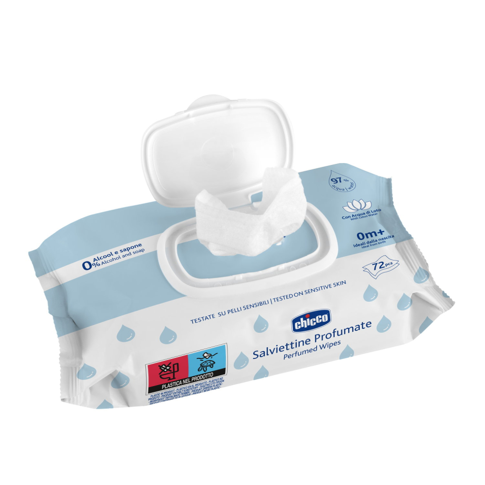 Servetele umede Chicco cu 97% apa, fara alcool sau sapun, 72buc, 0luni+ [3]