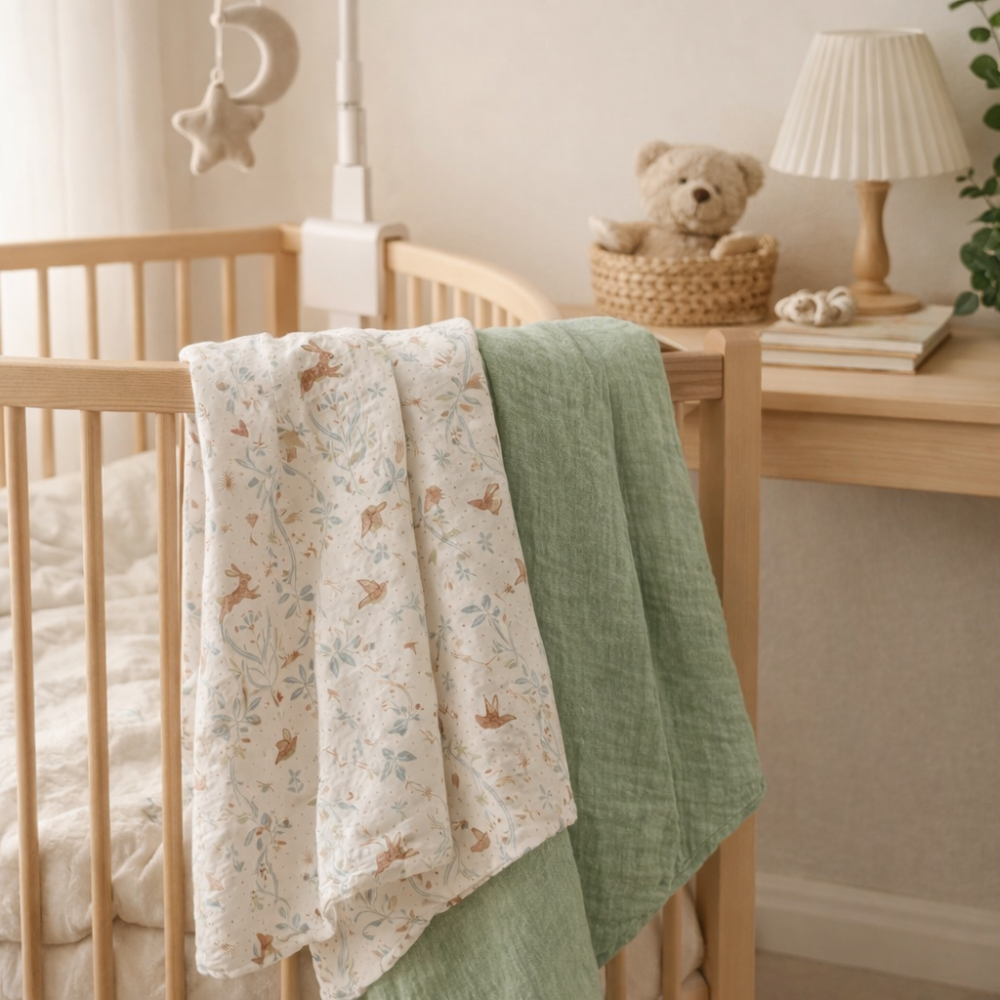 Set 2 museline Botanical Nest  din bumbac muselină 100%, 70x70 cm [4]