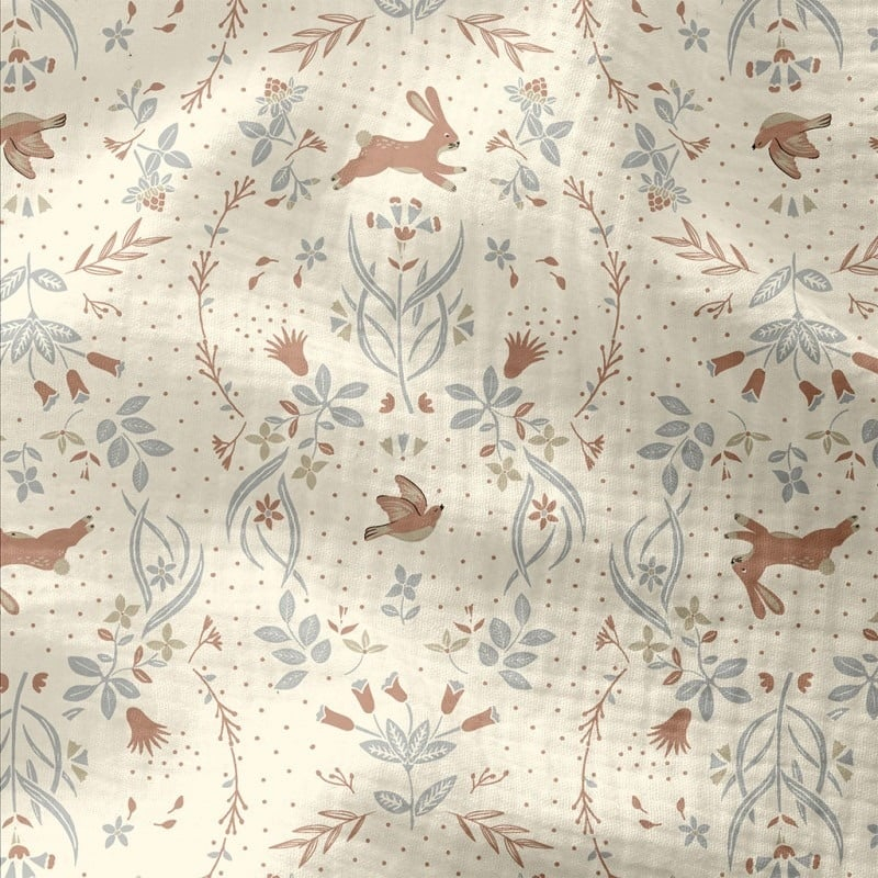 Set 2 museline Sweet Bunny din bumbac muselină 100%, 70x70 cm [5]