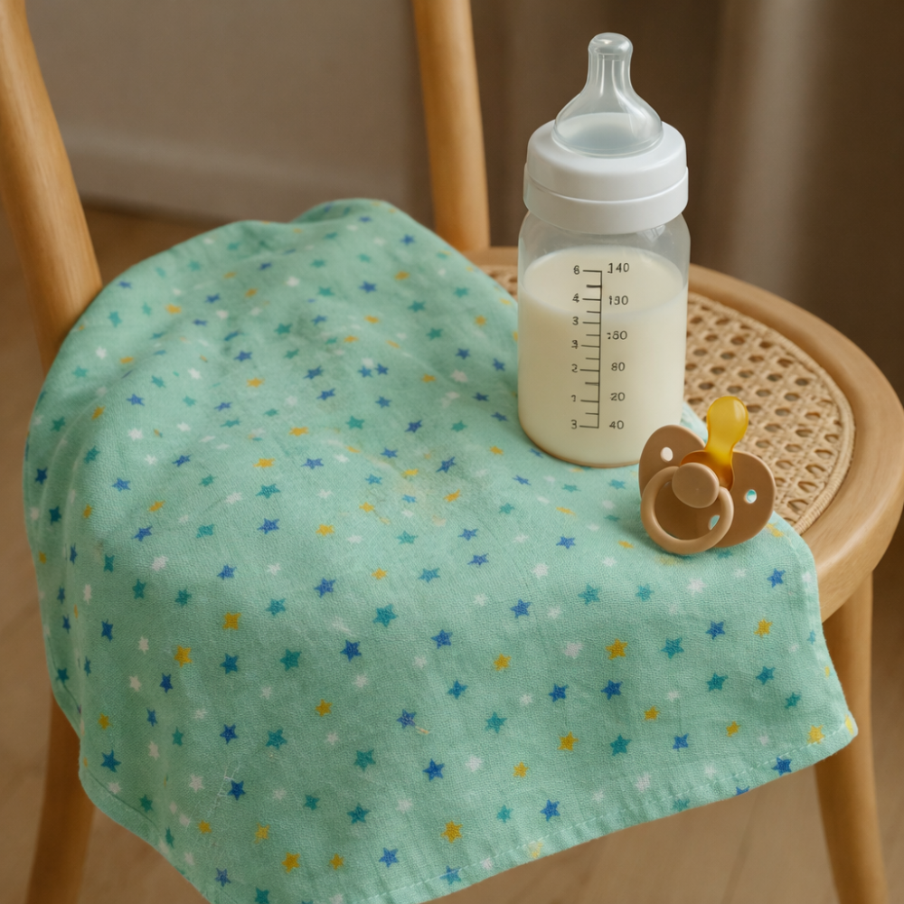 Set 2 scutece finet 100% bumbac pentru bebeluși – 70×80 cm – Starry Sky Mint [2]