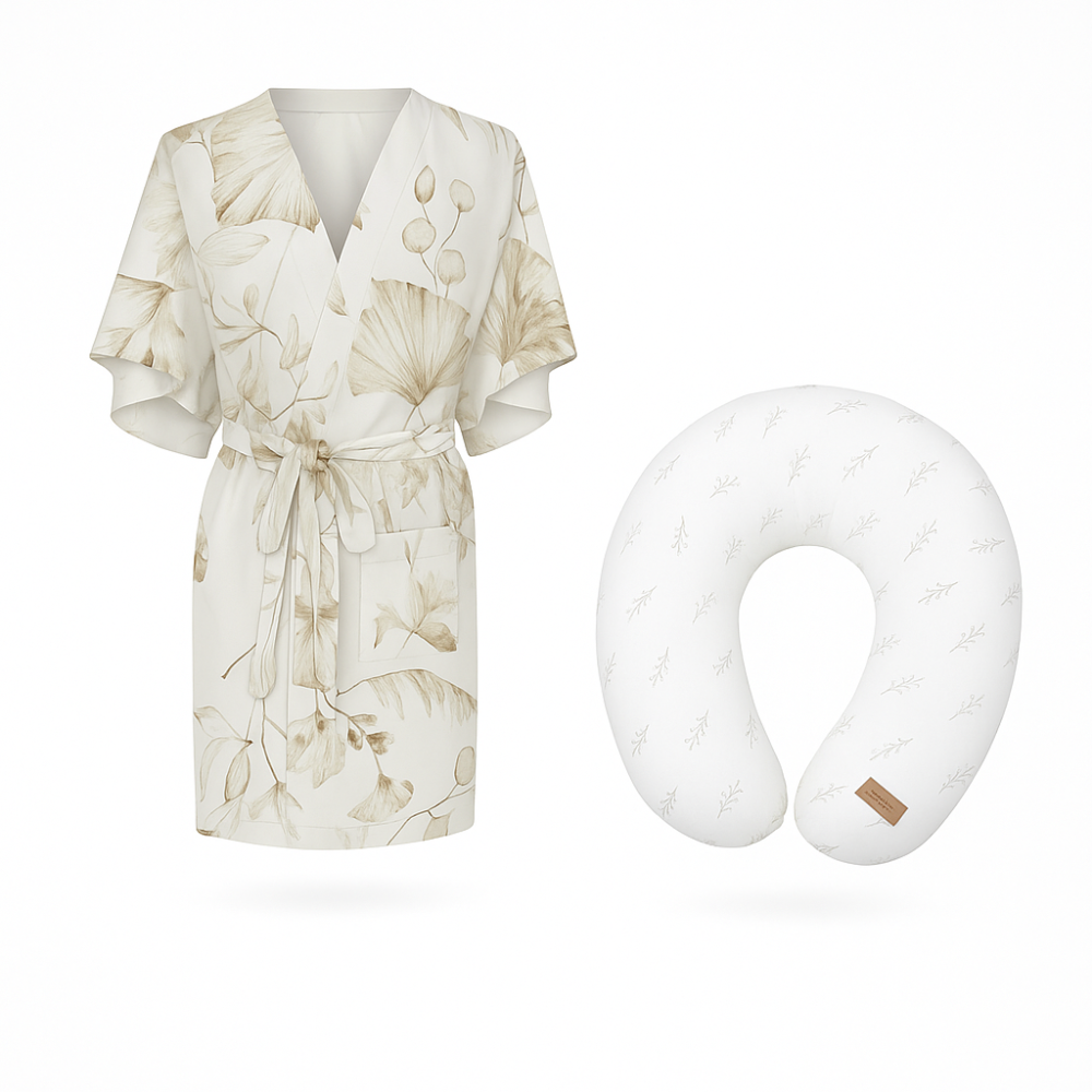 Set Boho Comfort – Halat din Bumbac & Pernă de Alăptare [1]