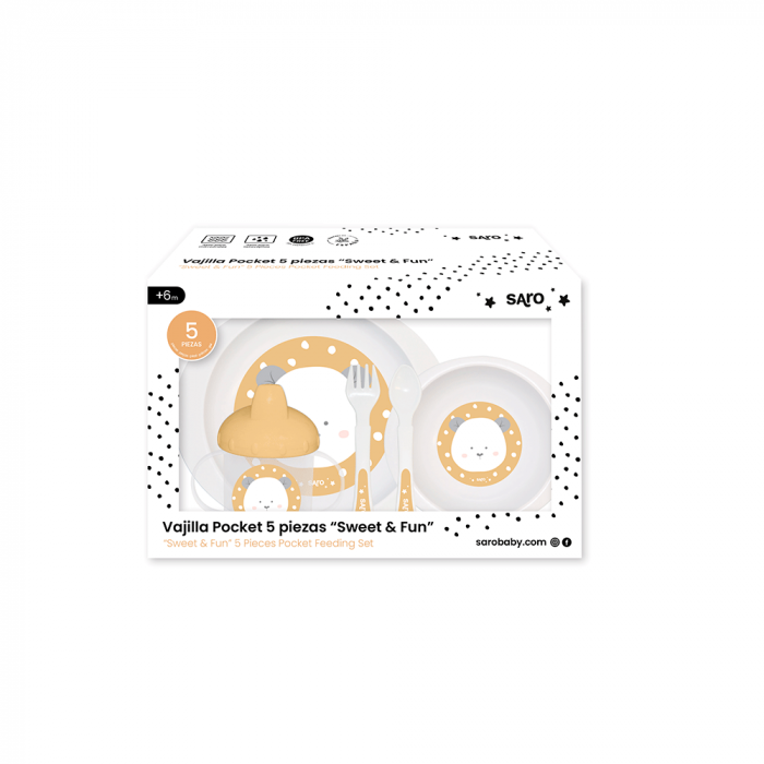 Set complet de masa, 5 piese, "Giraffe Party” Mustard [2]
