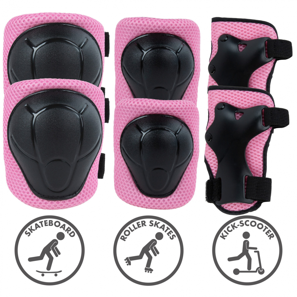 Set de protectie Kidwell Trix, genunchiere, cotiere si palme, marime M, 25-50 kg, Pink [3]