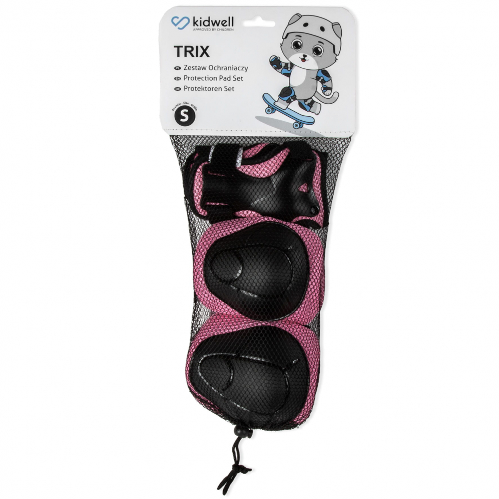 Set de protectie Kidwell Trix, genunchiere, cotiere si palme, marime S, 25-50 kg, Pink [6]