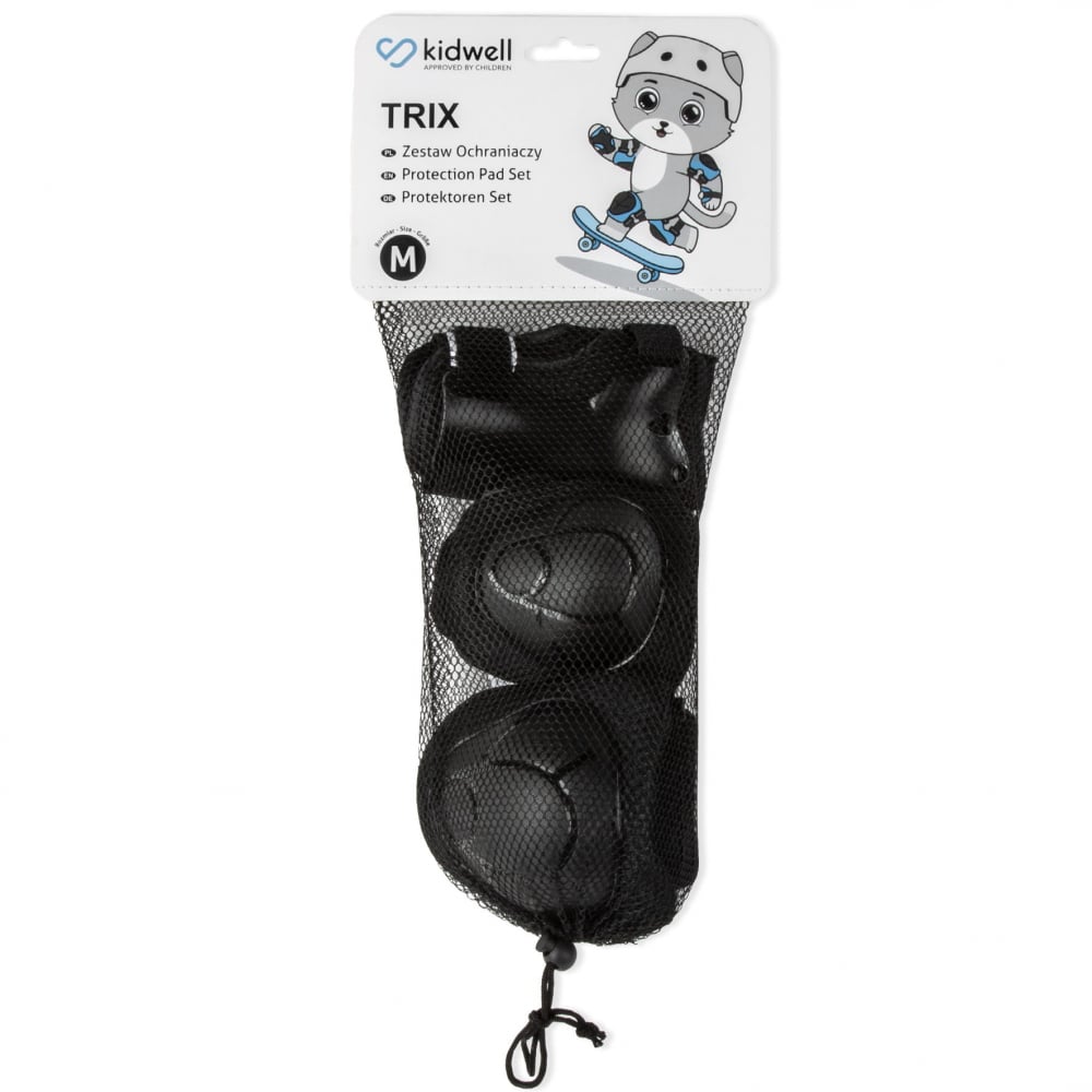 Set de protectie Kidwell Trix, genunchiere, cotiere si palme, marime M, 25-50 kg, Black [12]