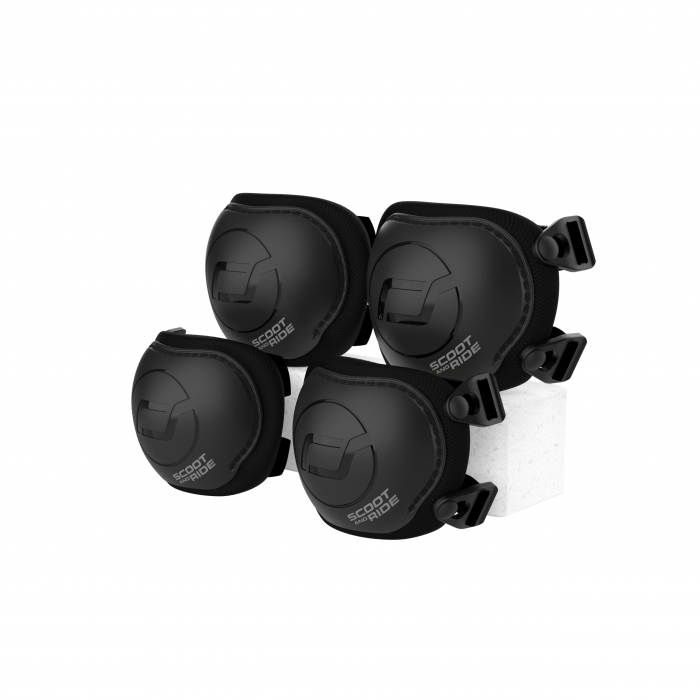 Set de protectie Scoot and Ride, genunchiere si cotiere, marime XXS, Black Ash [2]