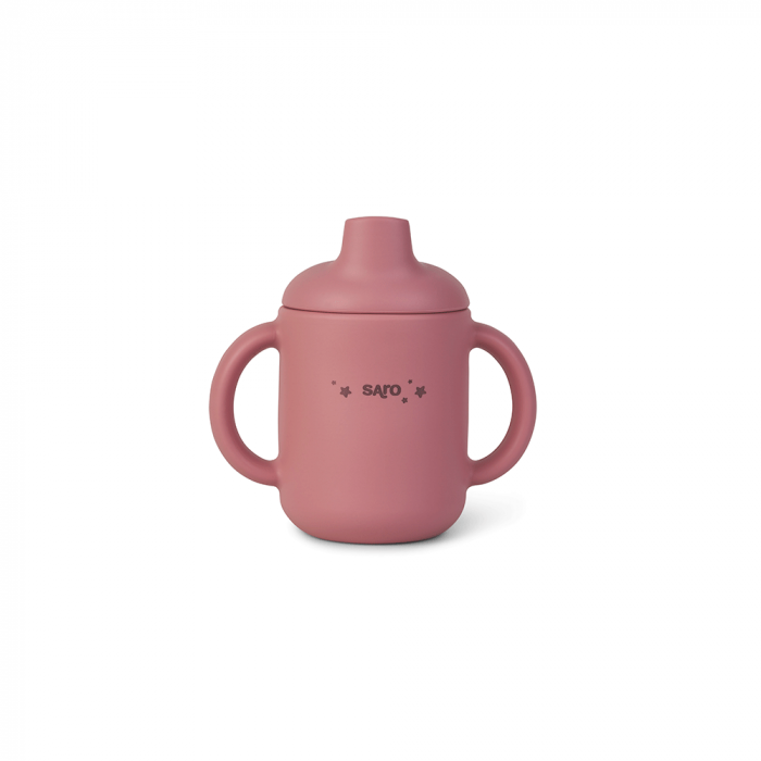 Set diversificare bebeluși, silicon alimentar premium, 4 piese – farfurie sectionata, linguriță, furculita, cană –  “Food & Fun” Pink [3]