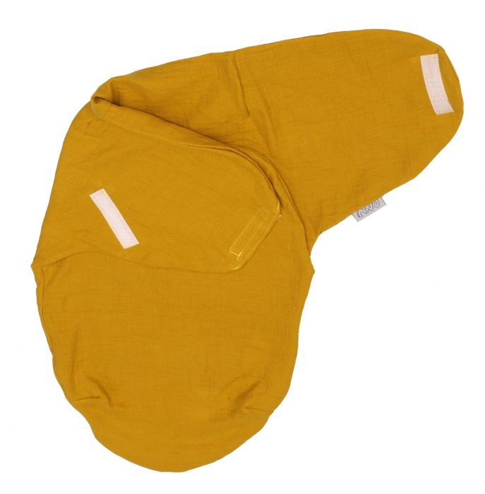 Sistem de infasare Baby swaddle Puzzle Bumbac Muslin Galben, Amy, 72x60cm [2]