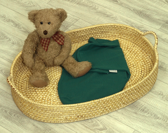 Sistem de infasare Baby swaddle Puzzle Bumbac Muslin Verde, Amy, 72x60cm [4]