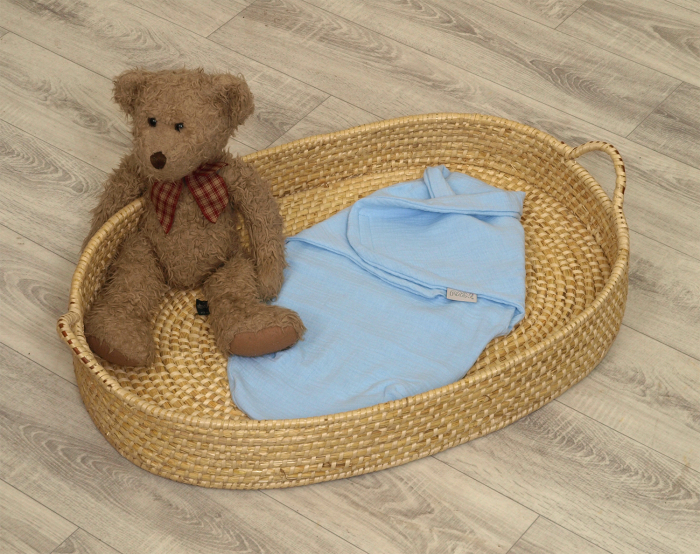 Sistem de infasare Bumbac, Inchidere Velcro, Baby swaddle, Puzzle Muslin Blue, Amy [2]
