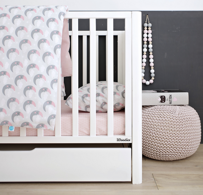 Patut din lemn pentru bebe, inaltime saltea reglabila, Smooth Alb 120x60 cm [11]