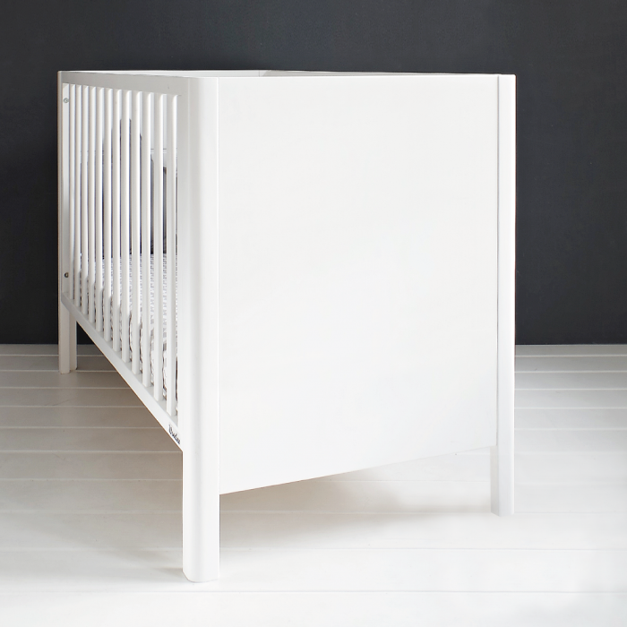 Patut din lemn pentru bebe, inaltime saltea reglabila, Smooth Alb 120x60 cm [3]