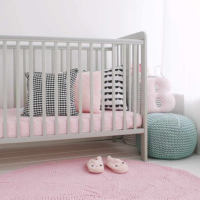 Patut din lemn pentru bebe, inaltime saltea reglabila, Star Baby Gri 120x60 cm [9]