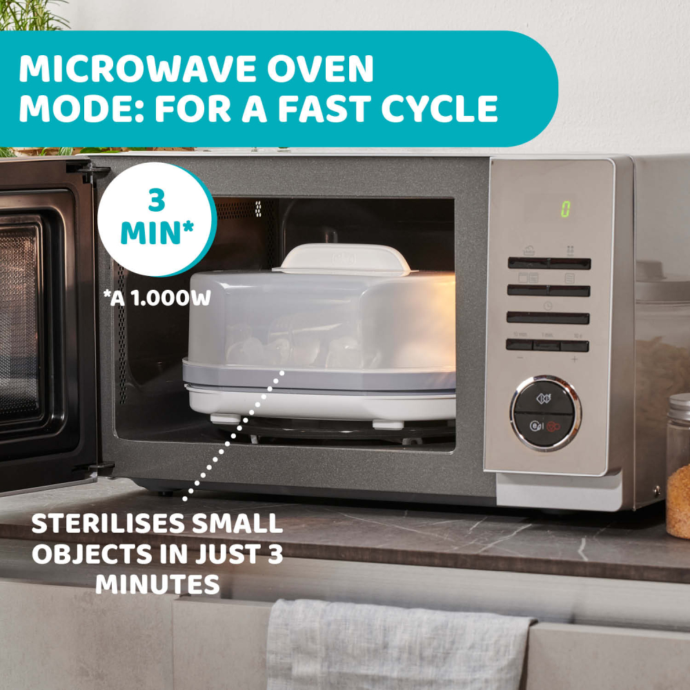 Sterilizator electric cu aburi Chicco 3 in 1 Steril Natural, 0luni+ [9]