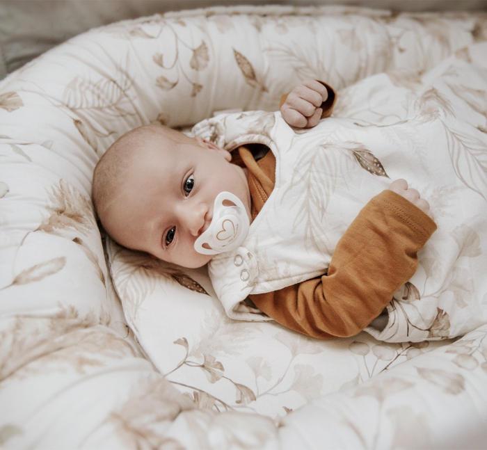 Suport de dormit Babynest Premium Bumbac si Catifea Eucalipt Soft Grey by BabySteps, 70x35 cm [4]