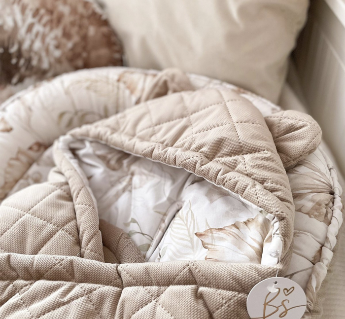 Suport de dormit Babynest Premium Bumbac si Catifea Eucalipt Soft Grey by BabySteps, 70x35 cm [7]
