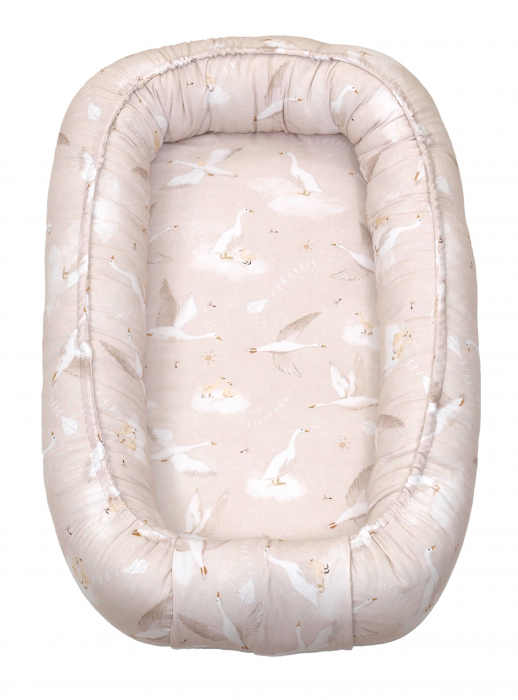 Suport de dormit Babynest, Reversibil, 70x45 cm, Bumbac Gasca bej [2]