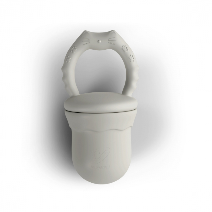 Suzeta cu alimentator pentru diversificarea alimentatiei, Din silicon, Fără BPA, BPS, PVC și ftalați, Cream [3]