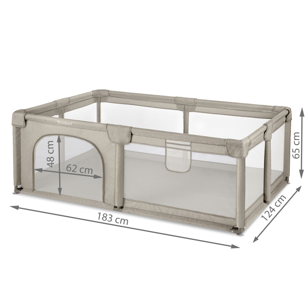 Țarc pliabil copii Kidwell FANKO 120x180 cm Beige, pentru joacă extinsă, mai mult loc, 0–6 ani [4]