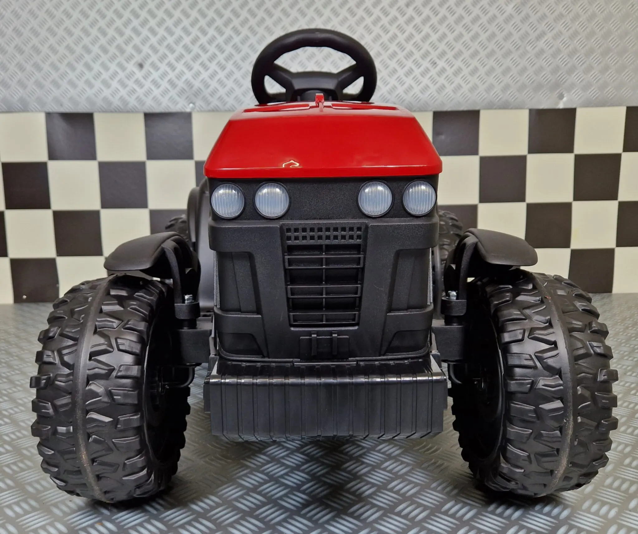 Tractor Electric pentru Copii Farmer 12V Roșu, cu Remorcă Detașabilă și Telecomandă 2.4G – Roți EVA, Scaun Piele | 3-6 Ani [5]