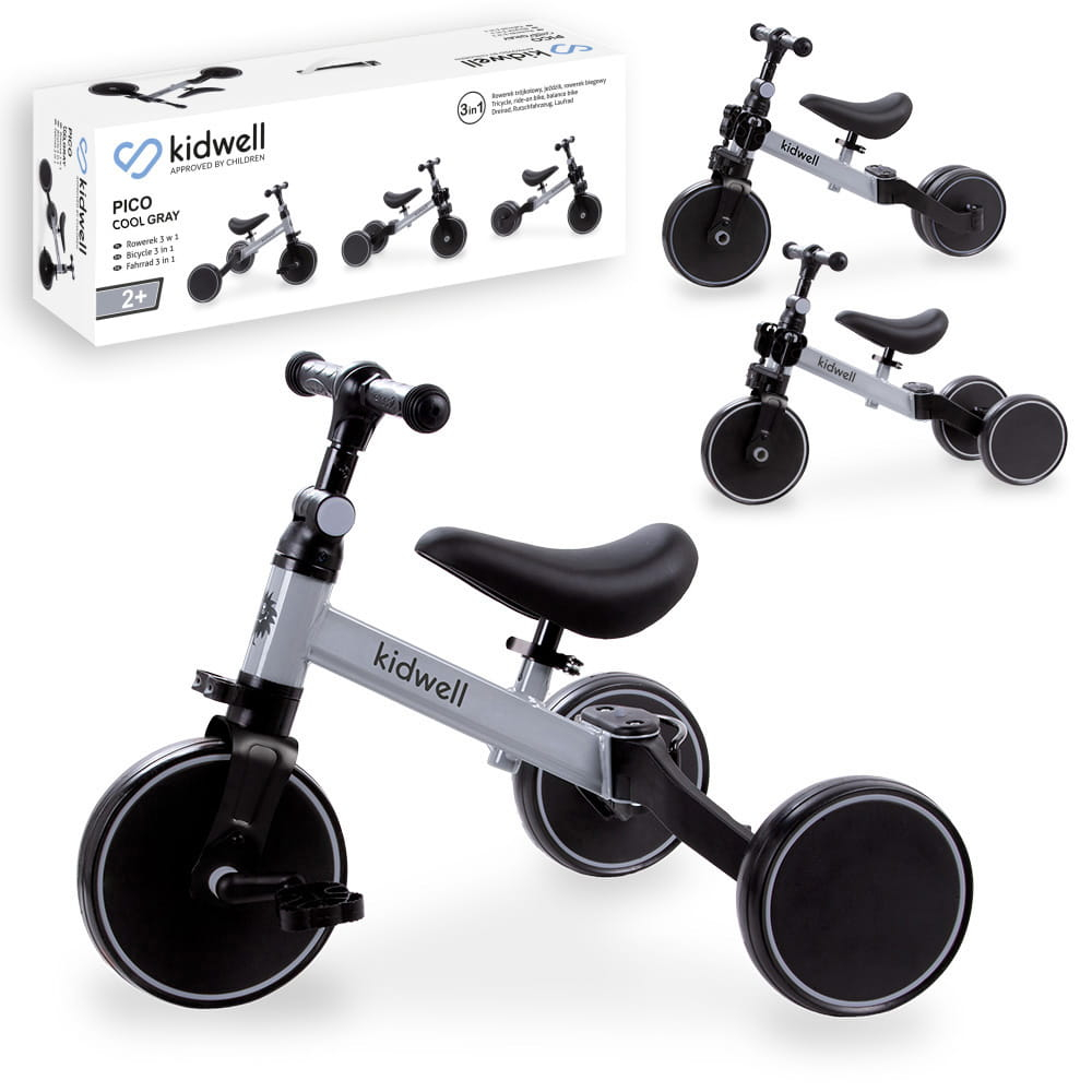 Tricicleta si bicicleta Pico Cool Gray 3 in 1, Kidwell [11]