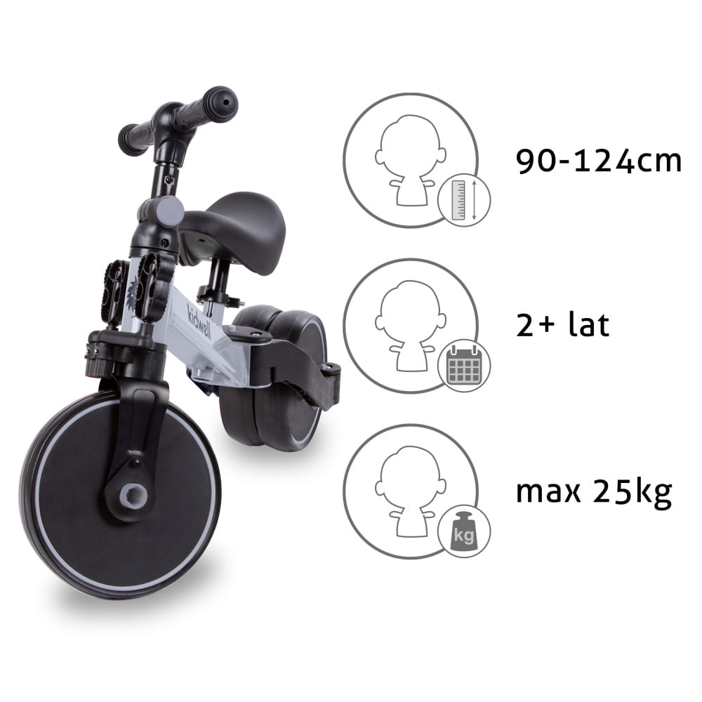 Tricicleta si bicicleta Pico Cool Gray 3 in 1, Kidwell [13]