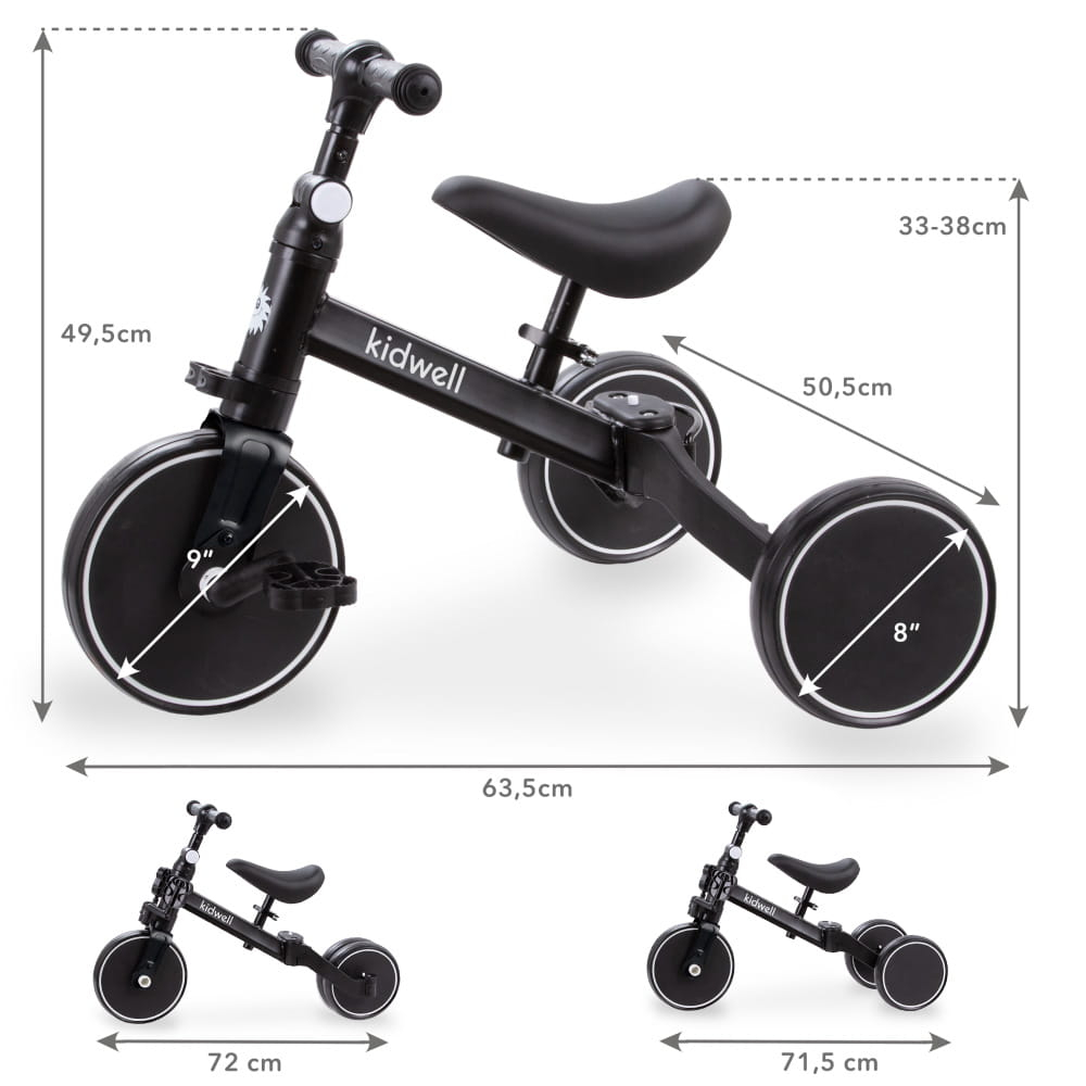 Tricicleta si bicicleta Pico Black 3 in 1, Kidwell [6]