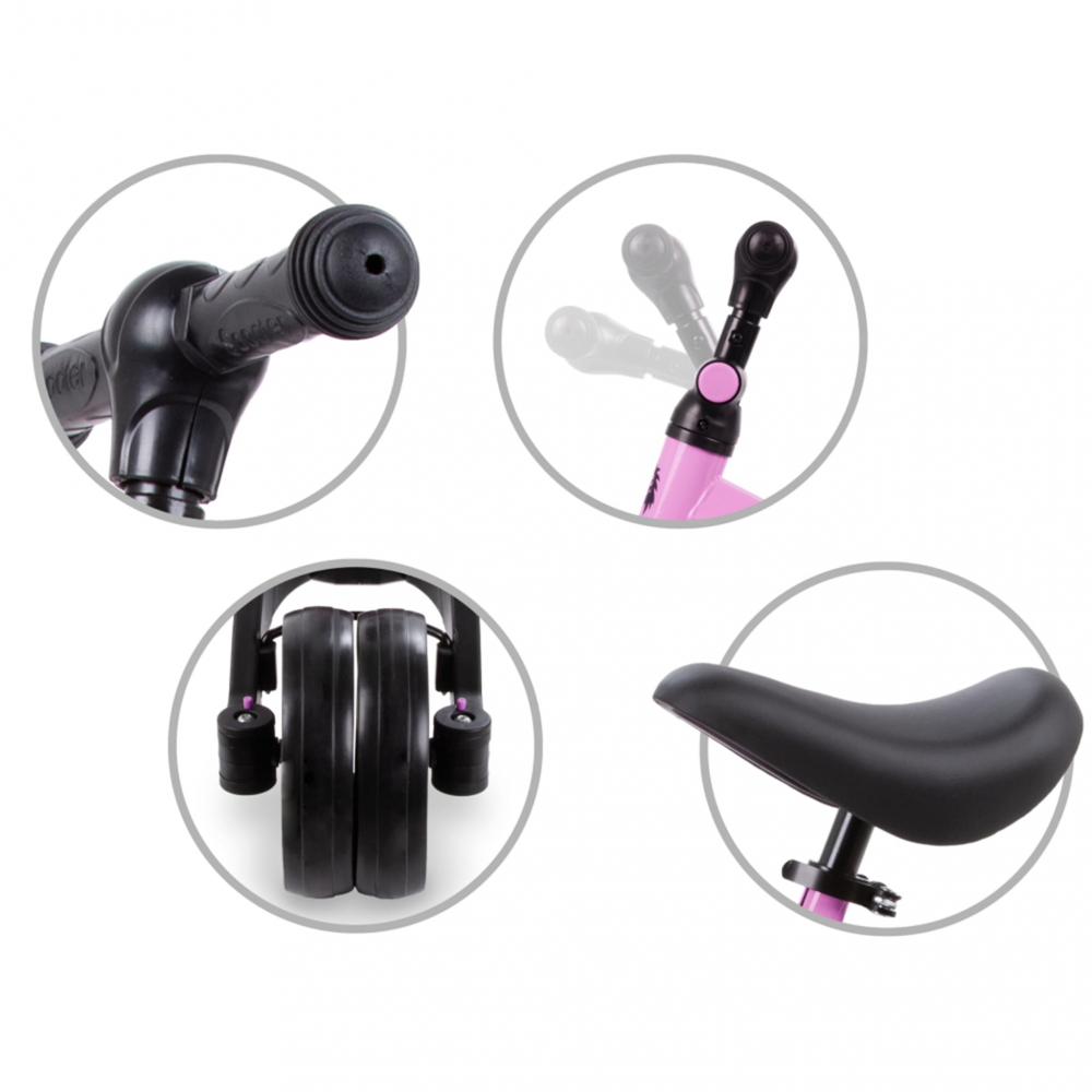 Tricicleta si bicicleta Pico Pink Rose 3 in 1, Kidwell [10]