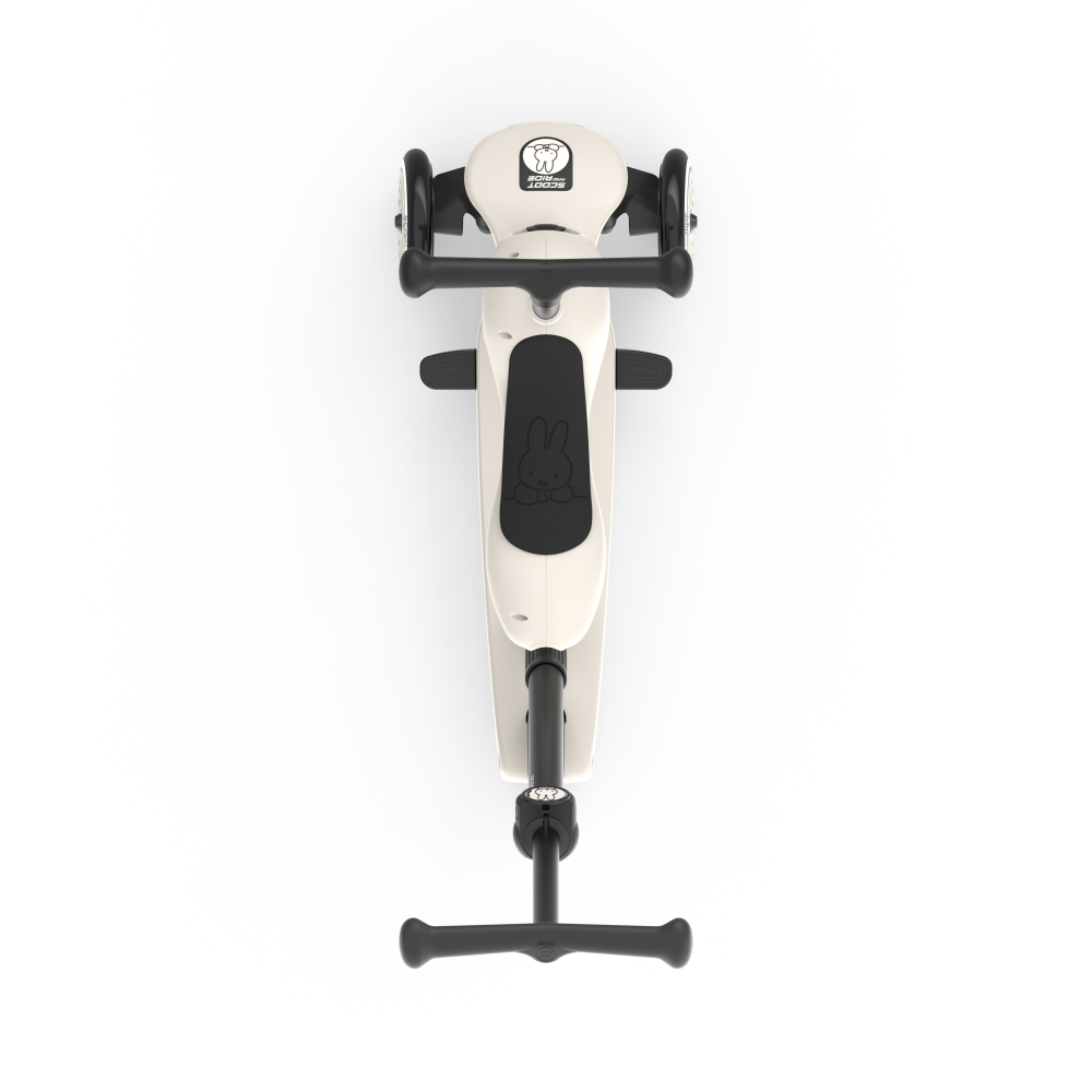 Trotinetă copii 3in1 premium Scoot & Ride HighwayKick 1 Push and Go Miffy, cu șezut și mâner pentru părinte, sistem anti-răsturnare, 1–5 ani (max. 50 kg) [9]