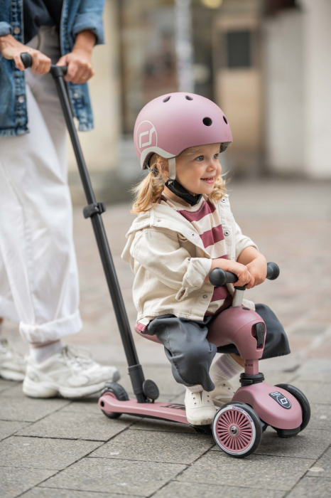 Trotineta copii cu sezut si maner, transformabila 3in1, Highwaykick 1 Push and Go Wildberry, 1-5 ani, pana la 50 kg, Scoot & Ride [18]
