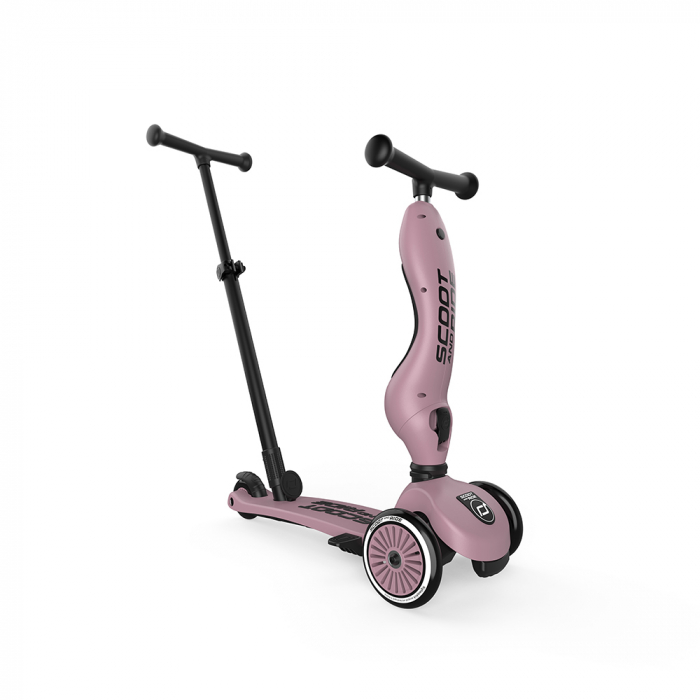 Trotineta copii cu sezut si maner, transformabila 3in1, Highwaykick 1 Push and Go Wildberry, 1-5 ani, pana la 50 kg, Scoot & Ride [10]