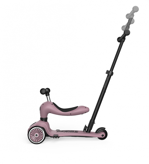 Trotineta copii cu sezut si maner, transformabila 3in1, Highwaykick 1 Push and Go Wildberry, 1-5 ani, pana la 50 kg, Scoot & Ride [3]
