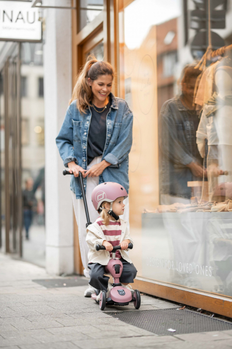 Trotineta copii cu sezut si maner, transformabila 3in1, Highwaykick 1 Push and Go Wildberry, 1-5 ani, pana la 50 kg, Scoot & Ride [19]