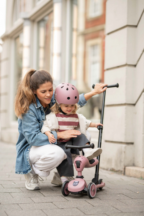 Trotineta copii cu sezut si maner, transformabila 3in1, Highwaykick 1 Push and Go Wildberry, 1-5 ani, pana la 50 kg, Scoot & Ride [14]